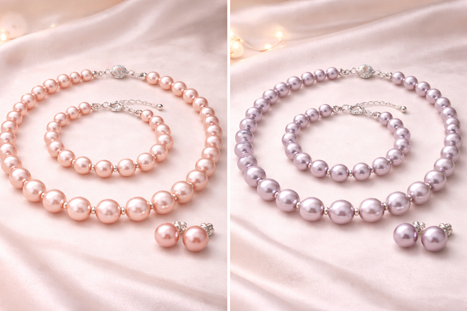 pearlsonly-blog-109-image-6-pearl - Σετ κολιέ και σκουλαρίκια ροζ και λεβάντας - Κοσμήματα Μαργαριταριών - pearlsonly